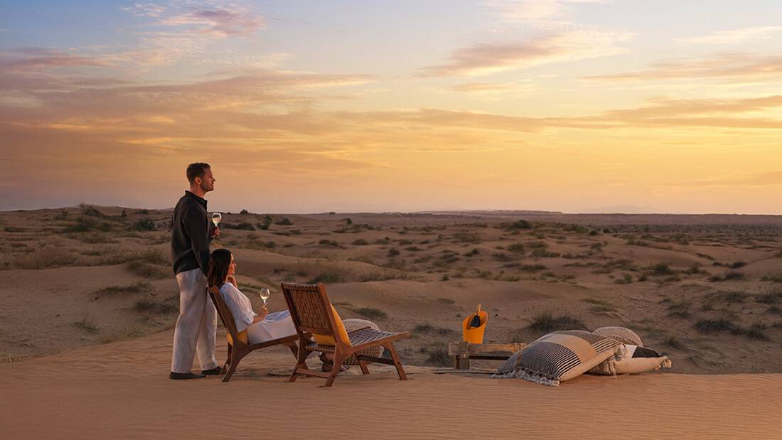 A sunset in the desert