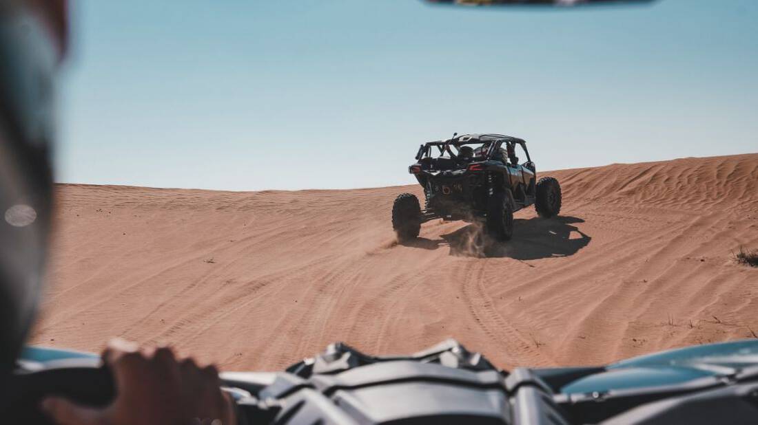 A view of a buggy in desert