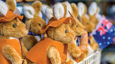 Australian flags and kangaroo souvenirs