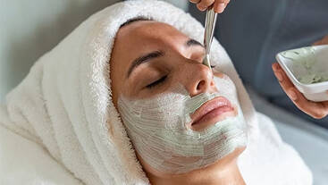 A woman getting a facial