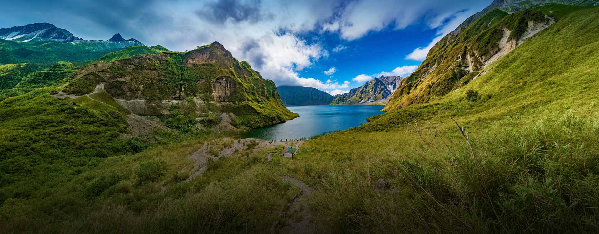 Pinatubo Mount and lake in the Philippines